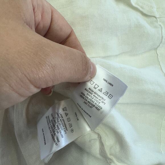 DL1961 Blouse Womens X Small White Audrey V Neck Button Up Linen - Picture 9 of 15